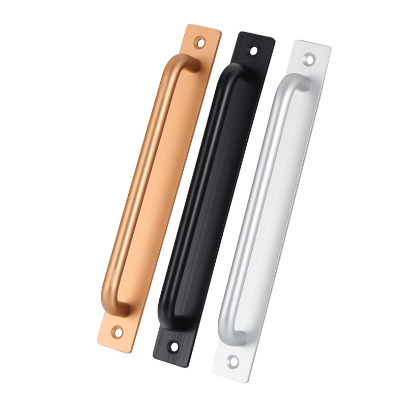 Manija de puerta sin perforaciones manija de puerta y ventana manija de puerta de madera puerta corredera manija de aleación de aluminio de montaje abierto