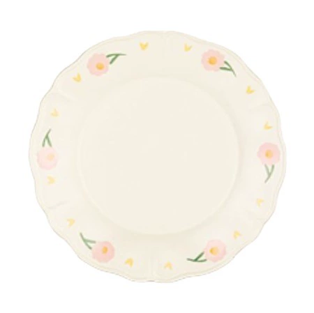 Сервировочный набор для ceramic? Wait must translate accurately: "Ceramic Tableware Set — Soup Bowl & 7" Dinner Plate, Floral Tulip/Paeonia, 18×15×5 cm"
