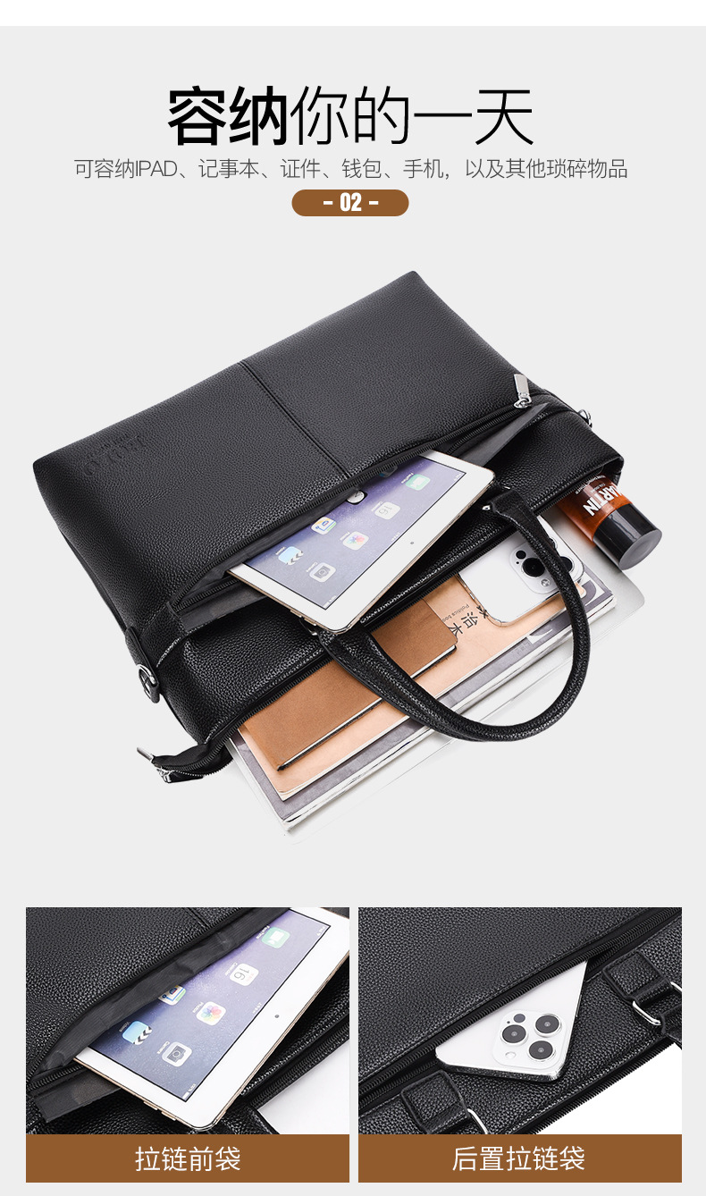 Amazon men's business trip handbag, business office computer bag, large-capacity casual and fashionable single-shoulder crossbody bag undefined