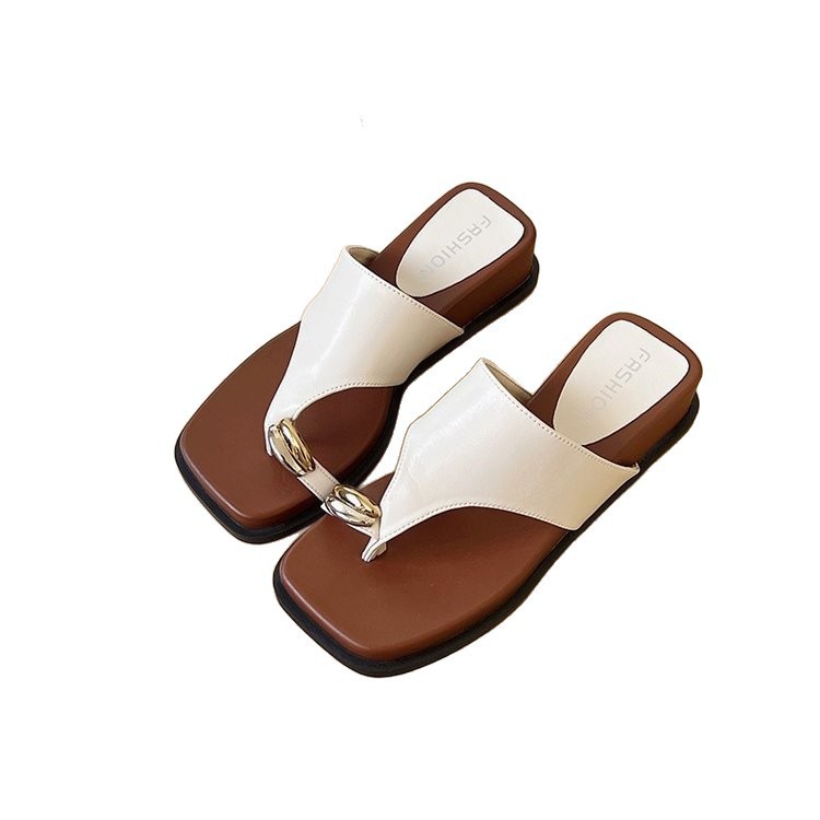 Casual francés con zapatillas de taco de dedo de dedo para mujeres de verano 06 nuevas zapatillas de playa de vacaciones de playa zapatillas romanas image 5