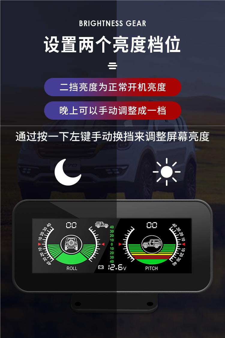 Haoyihe Car Beidou Universal Code Meter Hud Head-Up Display Gps Speed Altitude Compass Clock Modified Inclinometer