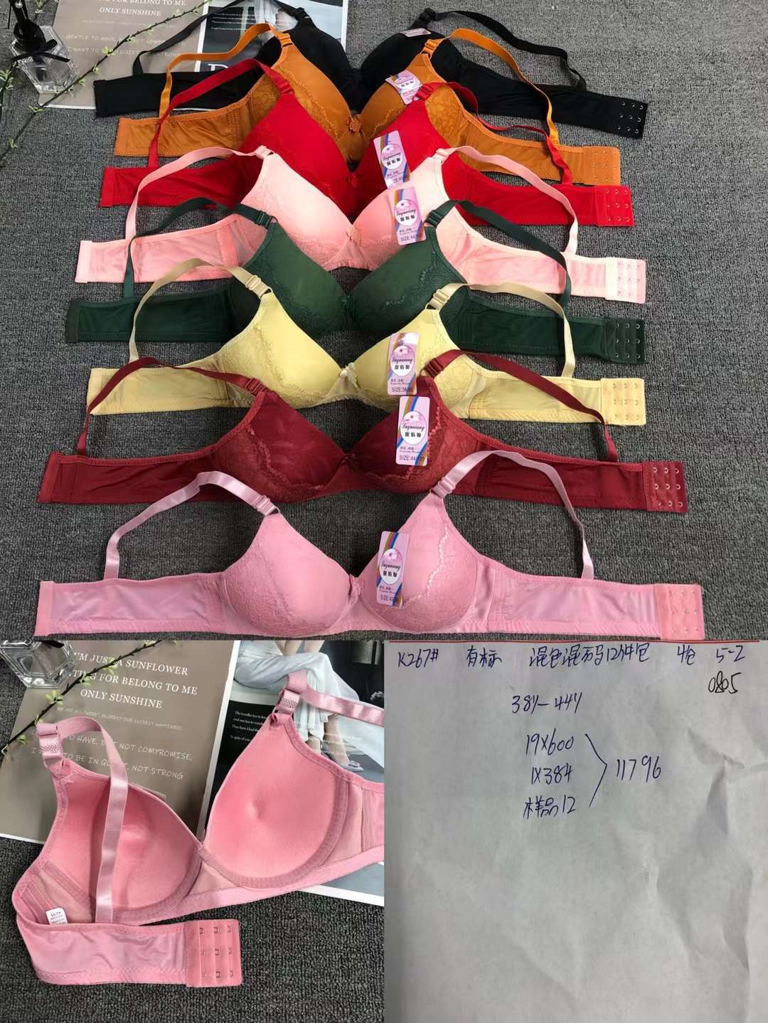 Sujetador de ropa interior de mamá transfronteriza delgada de mediana edad y ancianos sujetador inalámbrico de algodón empuja hacia arriba más sujetador de tamaño al por mayor