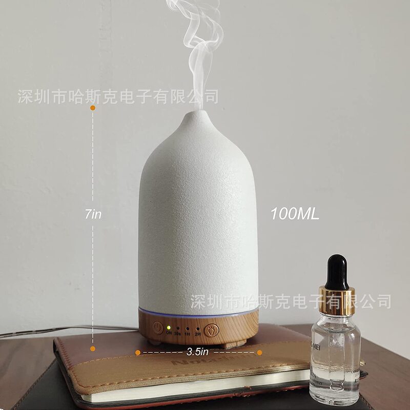 250ml木目セラミック短口加湿器カラフルな白と黒セラミックアロママシン超音波エッセンシャルオイルディフューザー|undefined