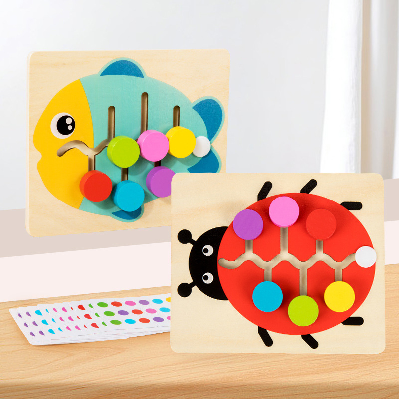 Juguetes de CPC CE para niños de educación temprana cognitiva de color entrenamiento de animales de seis colores juguetes de madera