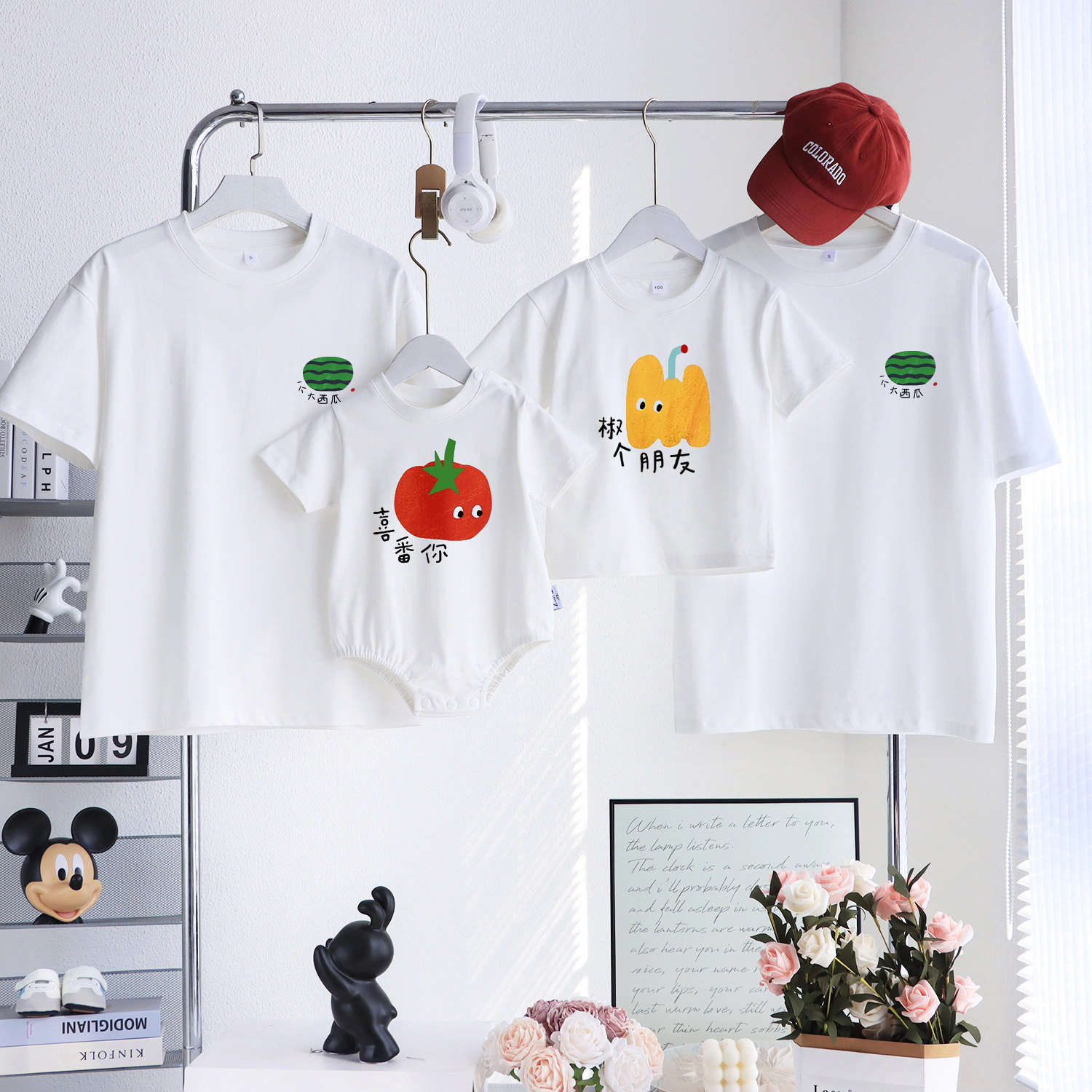 母女多巴胺亲子装2025新款一家三口四口母子幼儿园亲子班服夏季