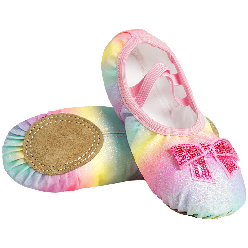 Zapatos de baile para niños, zapatos de garra de gato de suela suave para mujer, zapatos de ballet de todo fósforo de princesa sin cordones, zapatos de baile de rendimiento de yoga corporal