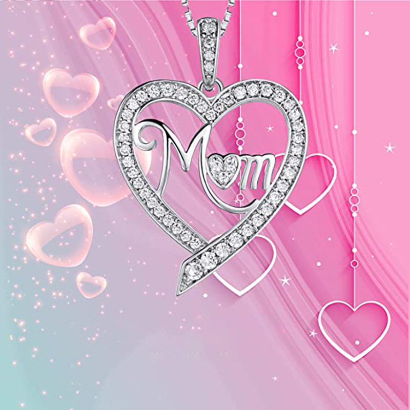 Ig Style Sweet Letter Heart Shape Copper Inlay Zircon Pendant Necklace display picture 4