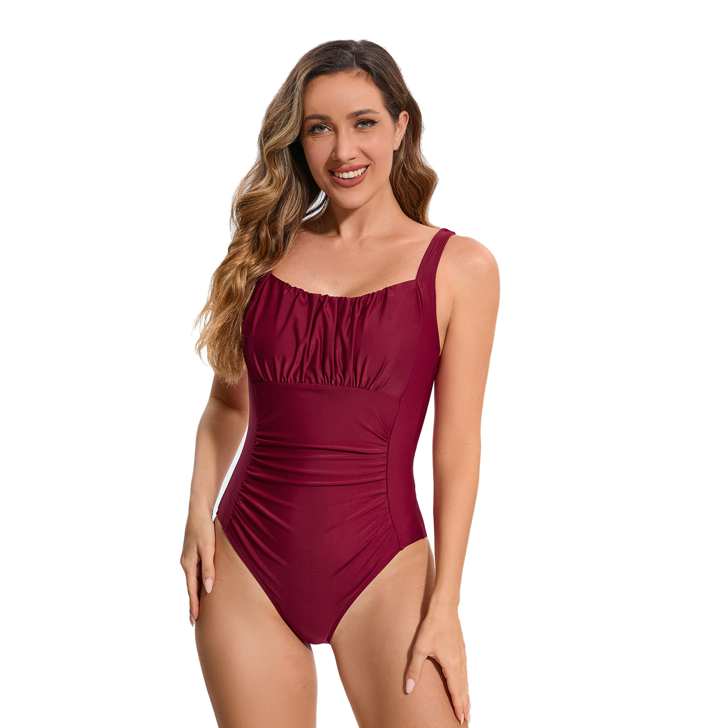 Nuevo bikini de comercio exterior transfronterizo europeo y americano sexy traje de baño de una pieza de color sólido femenino Amazon AliExpress traje de baño al por mayor