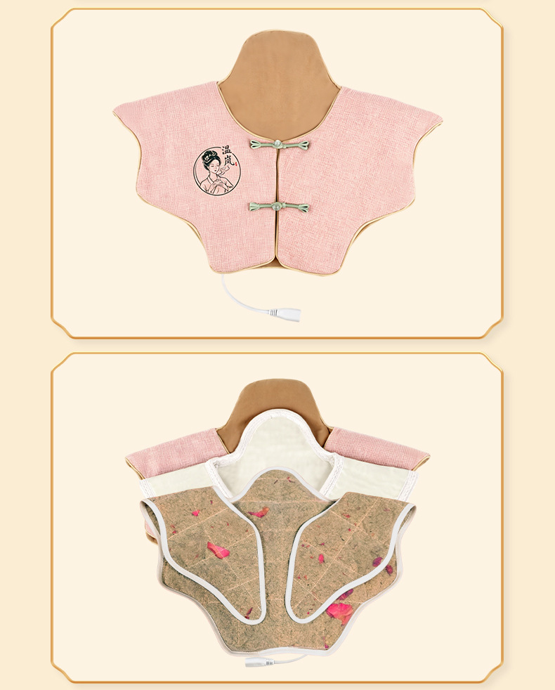 Electric Heated Moxa Shoulder Wrap Ai Rong Herbal Neck Warmer Cotton Linen Home Therapy preparation