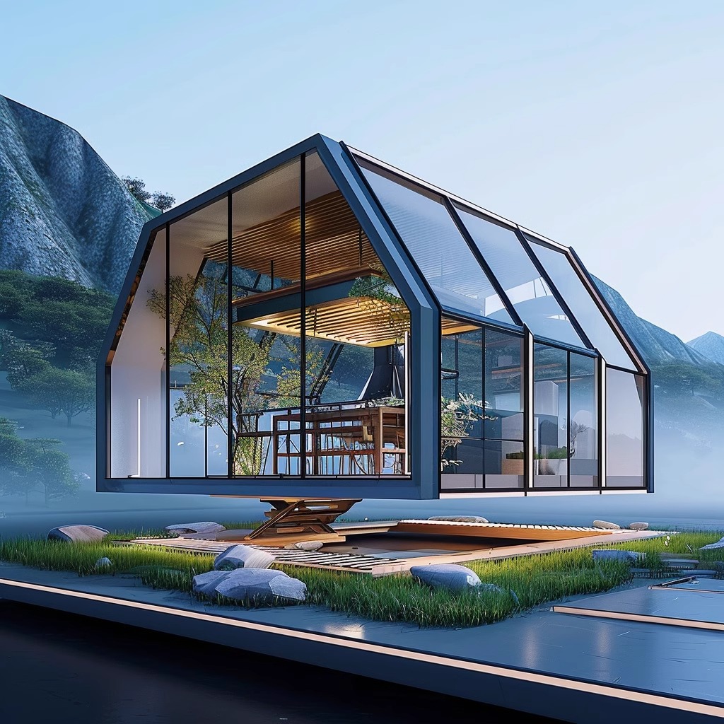 RV espacial salud inteligente cabina escénica resort casa de pan al vapor	 Casa residencial característica de alta gama para alquiler y venta