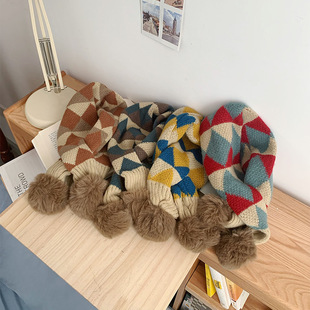 New Korean style children's scarf autumn and winter foreign style warm boys and girls baby winter windproof color cross scarf