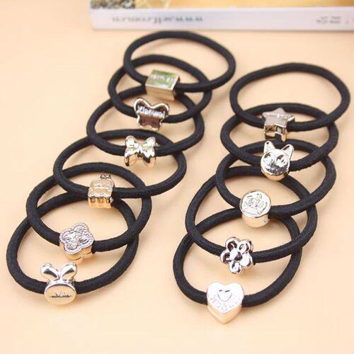 Cross-border new style gold bead hair band hair accessories Korean style hair rope hair tie rubber band 2 yuan store source jewelry