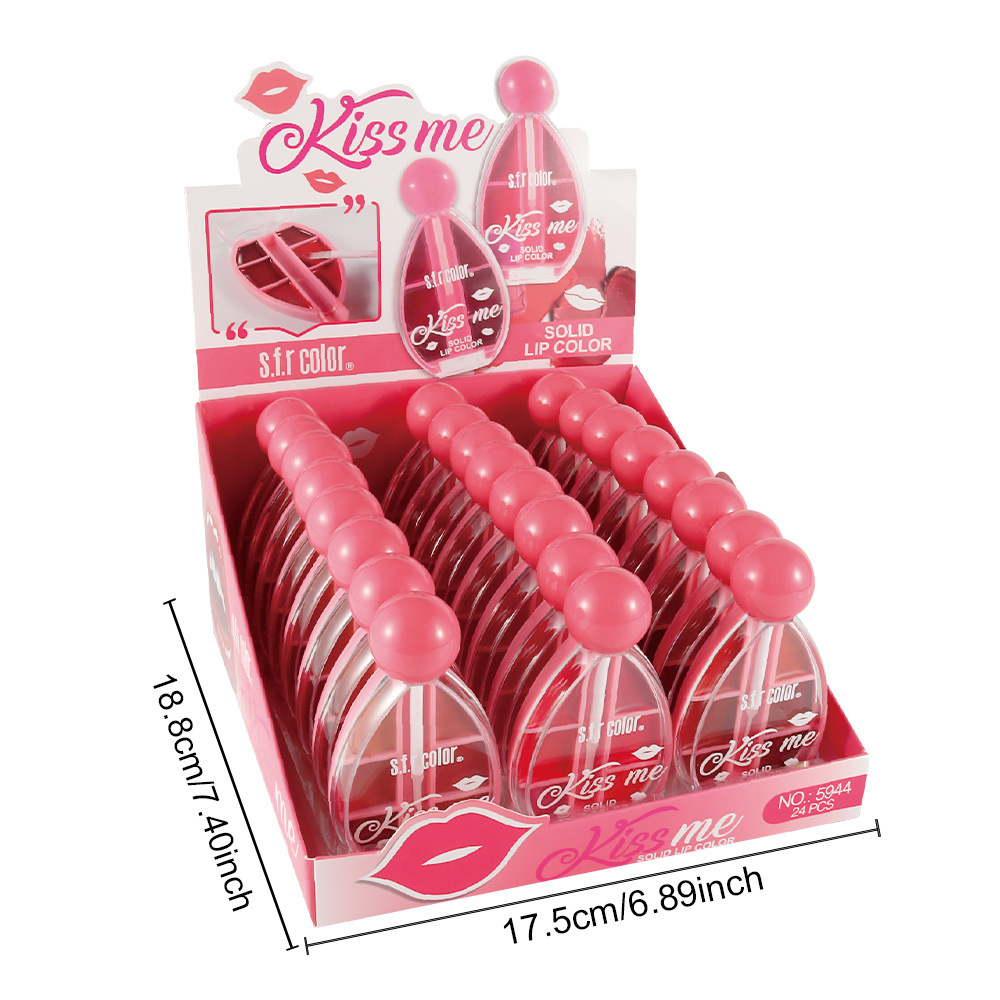 s.f.r color comercio exterior especializado portátil humectante natural sabor de sandía 6 colores lápiz labial con cepillo labial
