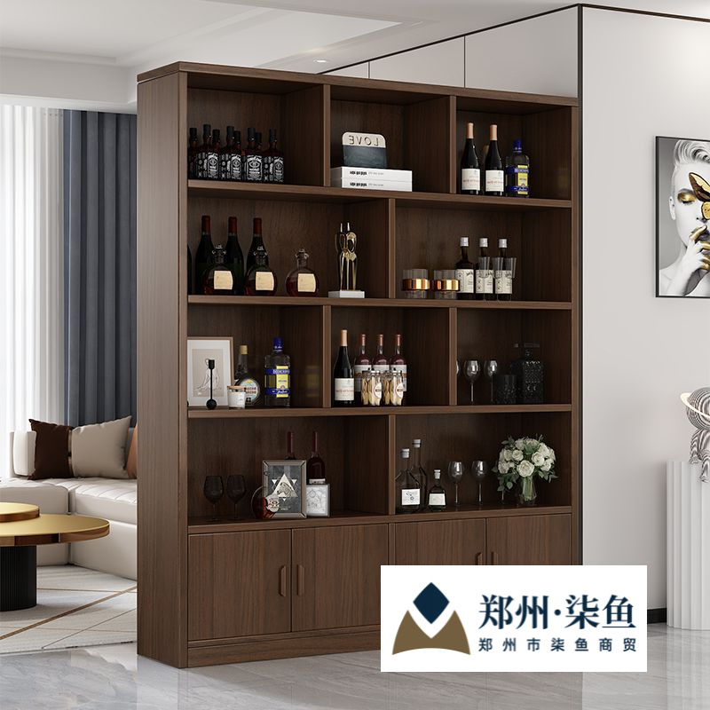 Wine Rack Solid Wood Bookcase Floor-Standing Storage Rack Multi-Layer Living Room Wall Cabinet Storage Cabinet Student Home Display Wine Cabinet