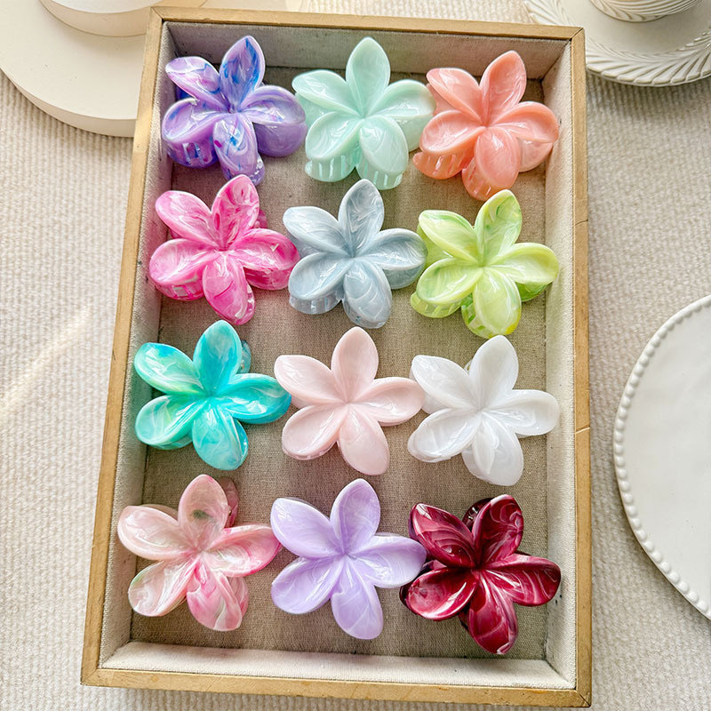 Cross-border High-end Holiday Style Egg Flower Large Grab Clip Back of Head Pan Hair Shark Clip Half Tie Hair Fashion Hair Accessories