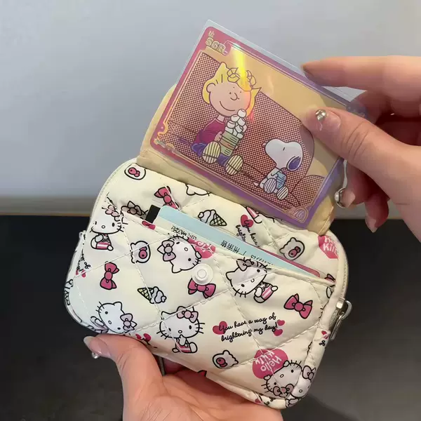 New Kt Cat Small Card Holder, Versatile and Stylish Coin Purse, Earphone Case, Key Holder, Ccd Storage Bag, Coin Purse