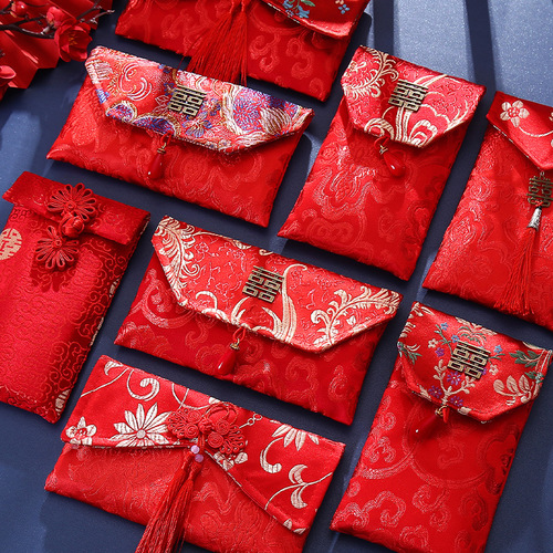 Wedding Fabric Red Envelope Wedding Supplies Creative Chinese Style Retro Red Envelope Wedding Supplies