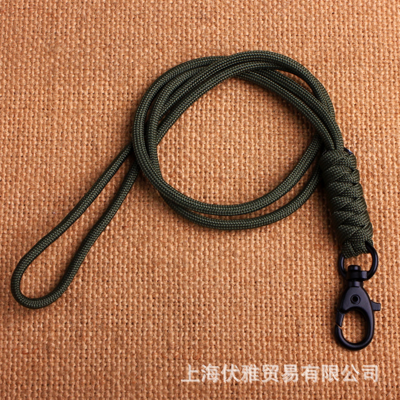 Z02 suministro de fábrica cuerda paraguas tejida hebilla de metal hebilla giratoria clave cuerda halter certificado tarjeta de fábrica cordón