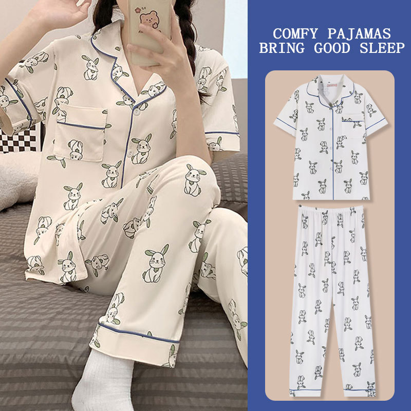 D.M-122 Short-length full-printed rabbit cardigan