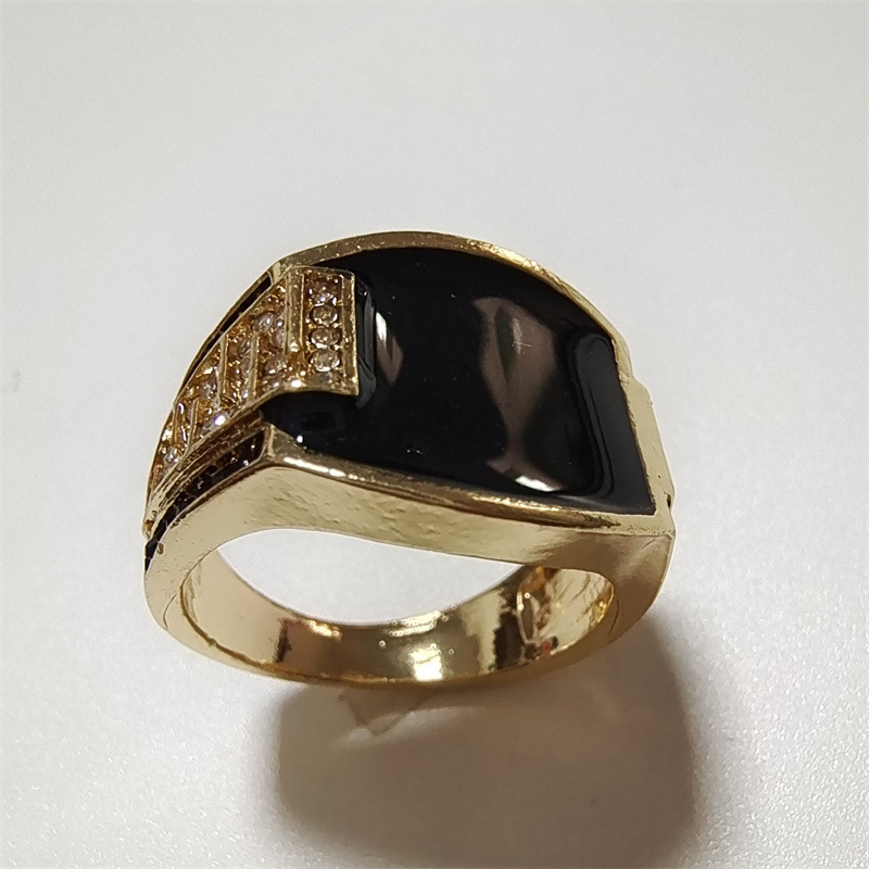 1 Piece Quantity Simple Style Geometric Alloy Inlay Gem Rhinestones Men's Rings