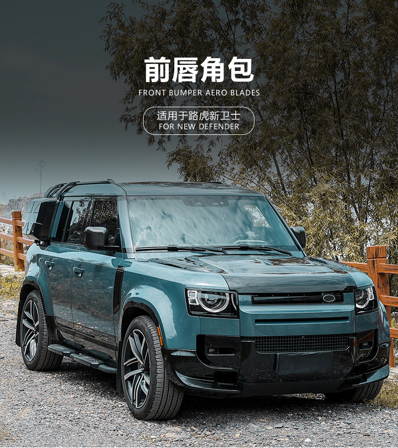 Suitable for Land Rover New Defender Front Lip Kit Angle Front Bumper Aerodynamic Blade Exterior Modification Accessories Front Bars