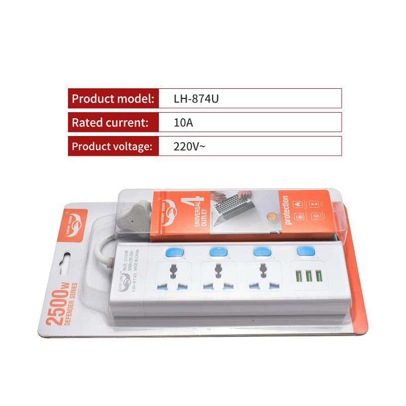 LH - 873U 874U 875U 3 4 5 interruptor multiconexión interruptor independiente enchufe de cable USB