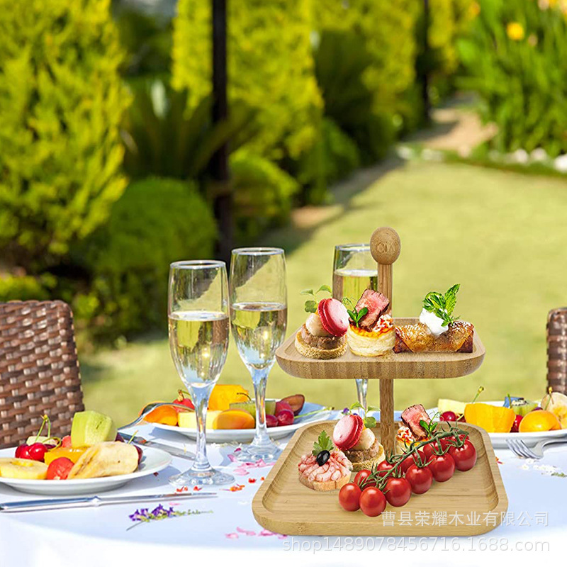 木质三层点心架子水果盘干果蛋糕多层创意家用托盘甜品台客厅展示