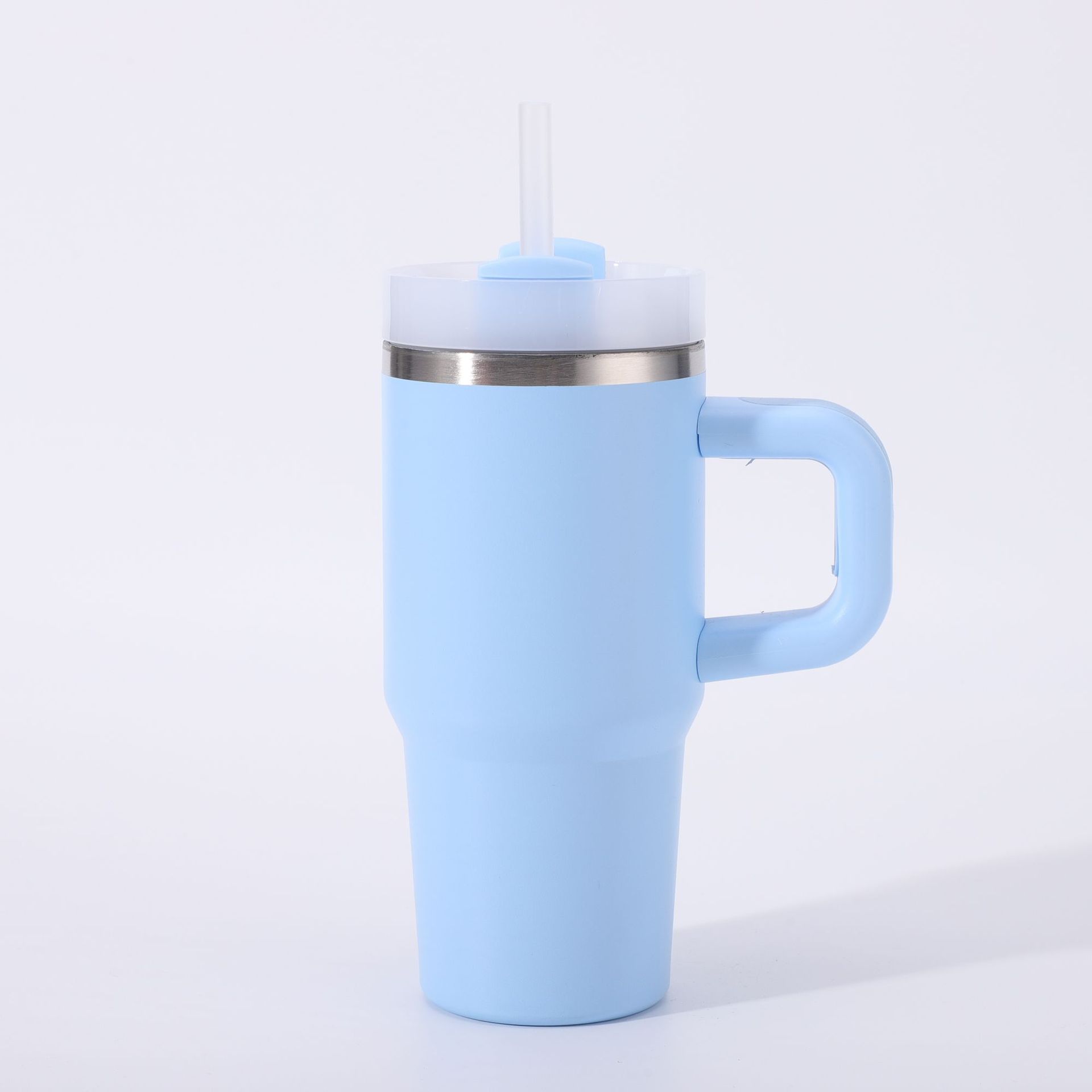 Stainless Steel Large Capacity Water Bottle With Straw For Ice_voghion.com