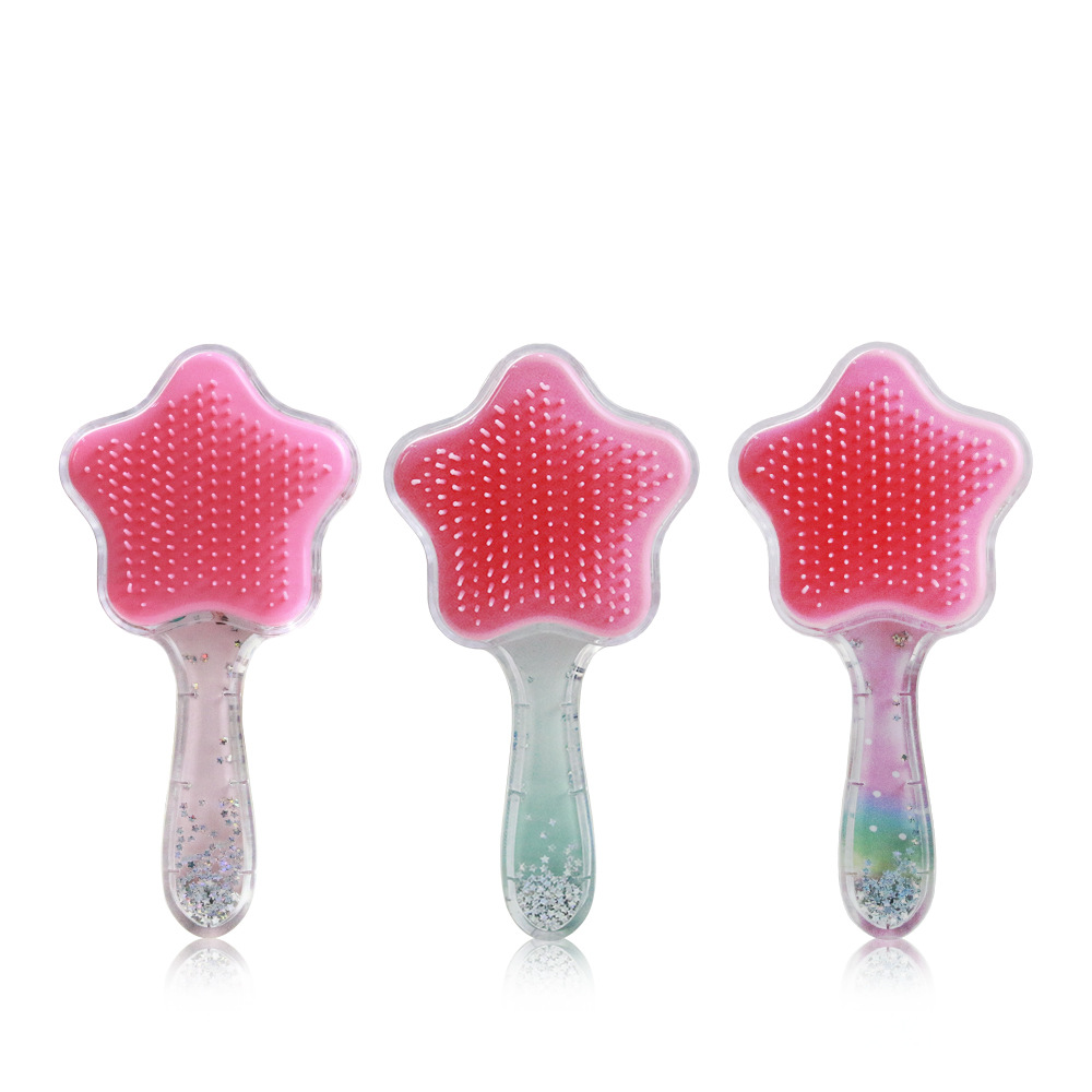 Dibujos animados niños TT peine plástico arenas movedizas lentejuelas cuero cabelludo masaje peine no anudado peine del pelo al por mayor