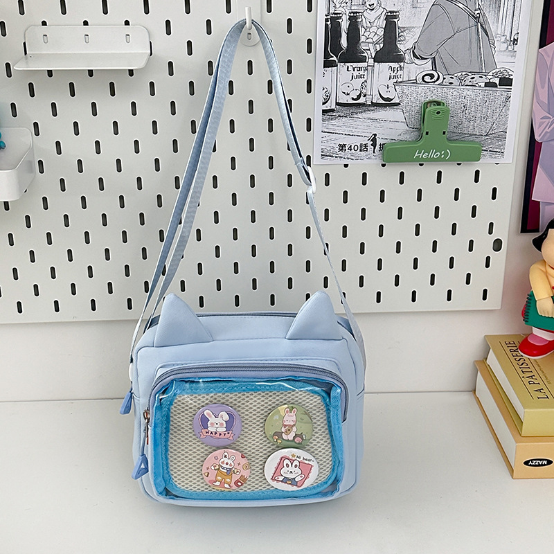 女の子の二次元大容量高価値透明痛バッグ多用途ソフトガールポータブルクロスボディバッグカレッジスタイルクロスボディバッグ|undefined