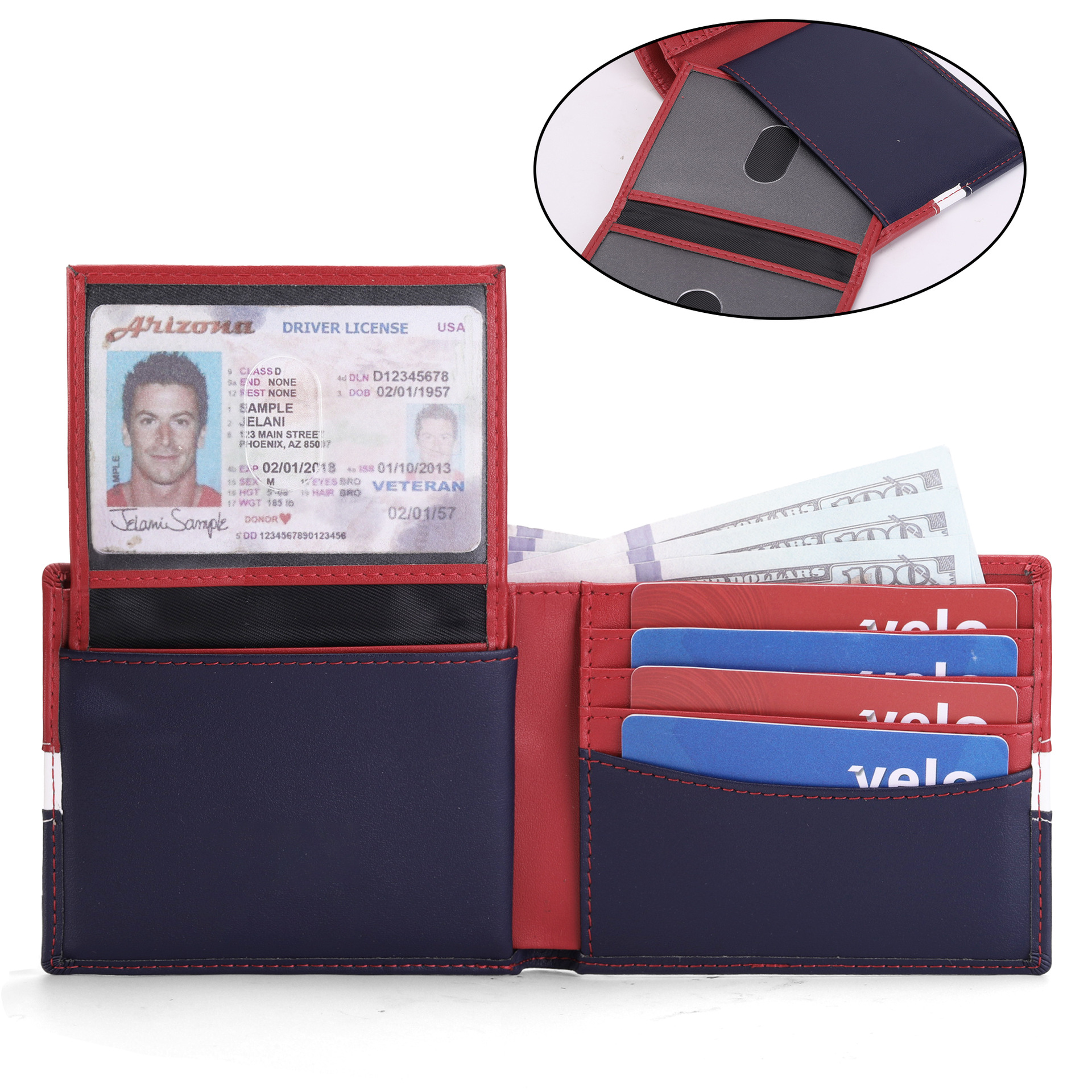 Cartera a juego de color creativa simple transfronteriza para hombres con múltiples tarjetas, monedero antirrobo de tres pliegues, billetera corta para hombres de negocios