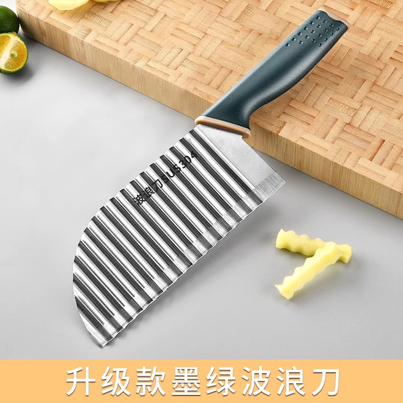 Cuchillo de dientes de lobo espeso cuchillo profundo cuchillo de regalo ondulado multifuncional patata comercial cortar verduras kettle jun