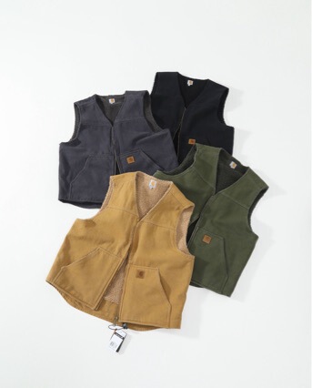 Kajia American Style New Model V26 Retro Vest Duck Workwear Canvas V-Neck Sherpa Lamb Wool Vest