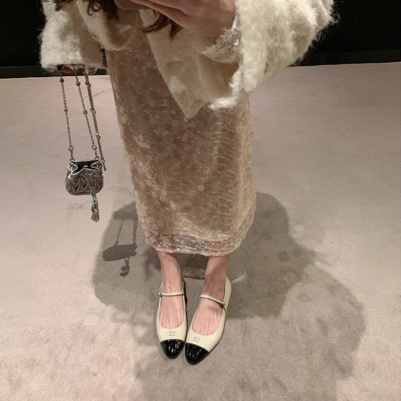 Su Yinyin mismo estilo Windsor Manor ~ un MIU color a juego hebilla tacón alto Mary Jane zapatos de una sola capa zapatos de cercanías de las mujeres