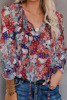 Demi-season shirt, T-shirt, bra top, European style, suitable for import, floral print, flowered, V-neckline