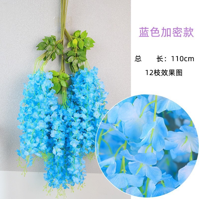 模擬藤の花ショッピングモールパーティー花結婚式の天井造園豆の花の壁家の装飾花びら造花ストリング|undefined