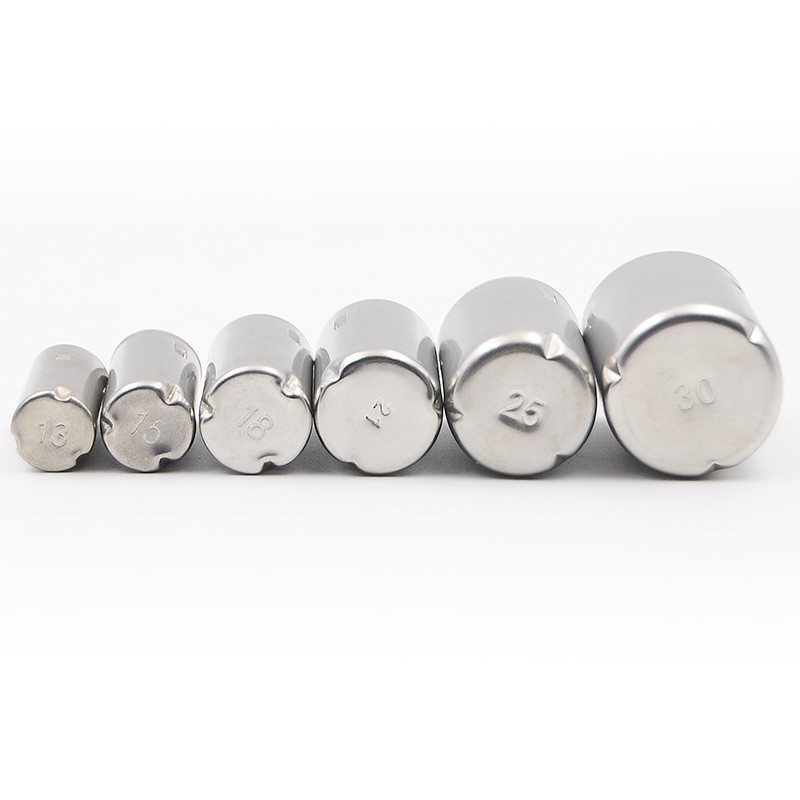 304不锈钢试管帽子13/15/18/21/25mm实验室玻璃试管钢帽盖子