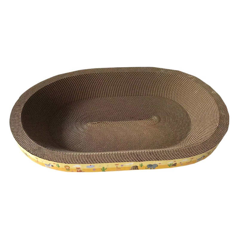 Cat Scratching Board, Claw-Grinding Cat Claw Board, Wear-Resistant Corrugated Paper, Non-Shedding Cat Nest, Scratching Basin, Integrated Cat Claw Toy, Round Shape