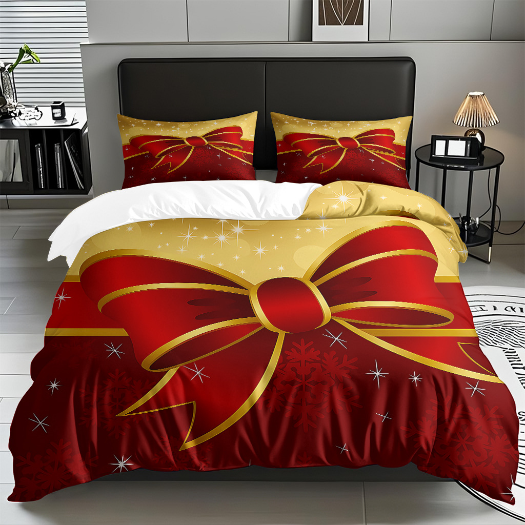 TEMU / JIT impresión digital transfronteriza HD Navidad pro piel suave colcha de cama kit para diseñar venta directa de fábrica