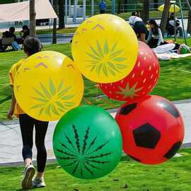 36寸正圆加厚彩色卡通乳胶气球地摊广场热卖大号卡通水果全花气球