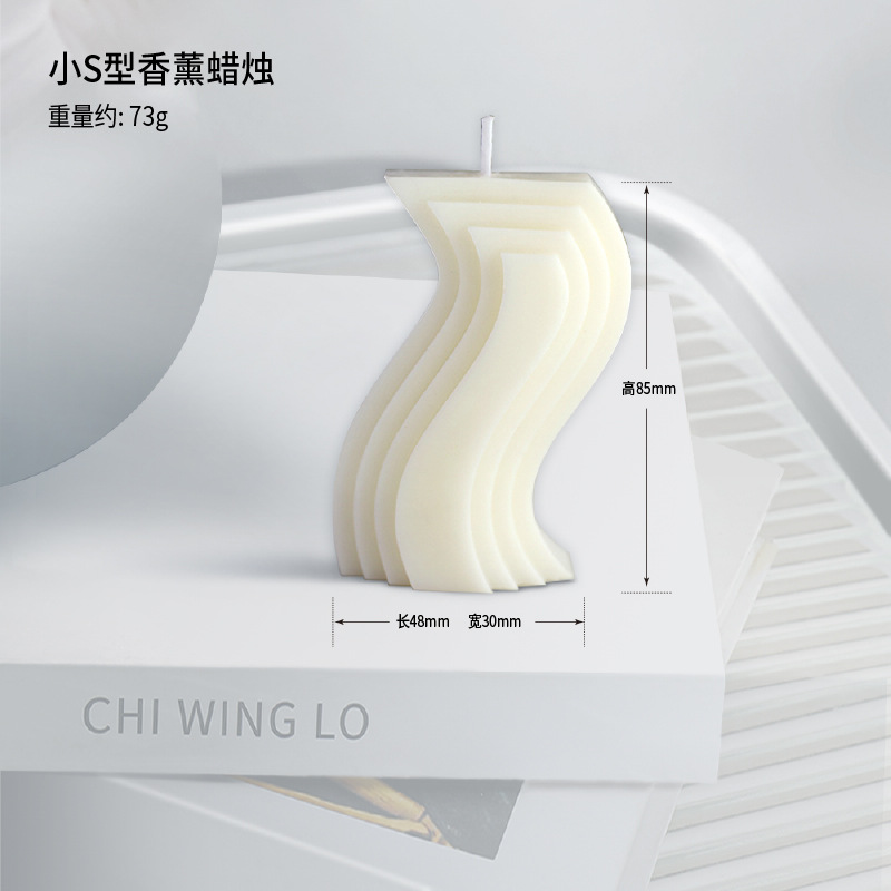 40 velas de aromaterapia de arte de estilo nórdico, modelos calientes, líneas hechas a mano, velas creativas geométricas blancas