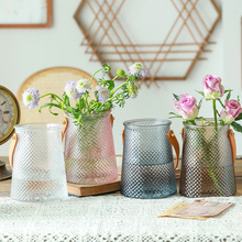 手提玻璃花瓶法式轻奢ins风水养鲜花客厅桌面插花器饰品摆件批发
