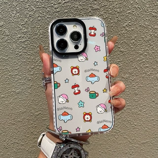 满屏软萌卡通小动物手机壳iPhone16全包TPU透明壳苹果15批发定制
