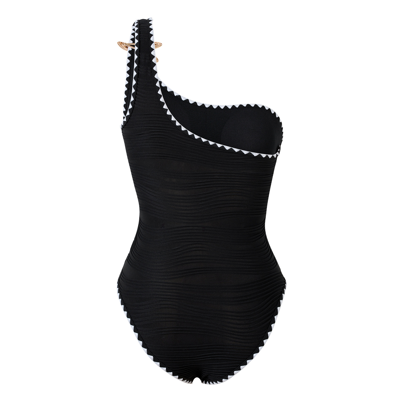 Ribbed One-piece Swimsuit Sexy High-cut Swimwear For Women_voghion.com