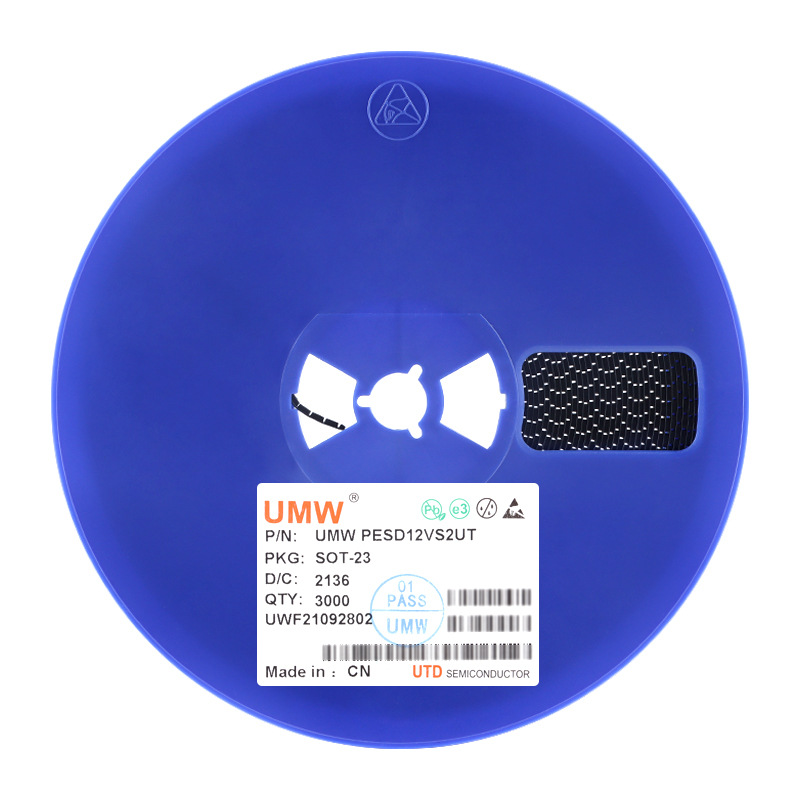原装正品 UMW PESD12VS2UT SOT-23 12V ESD防静电二极管保护芯片