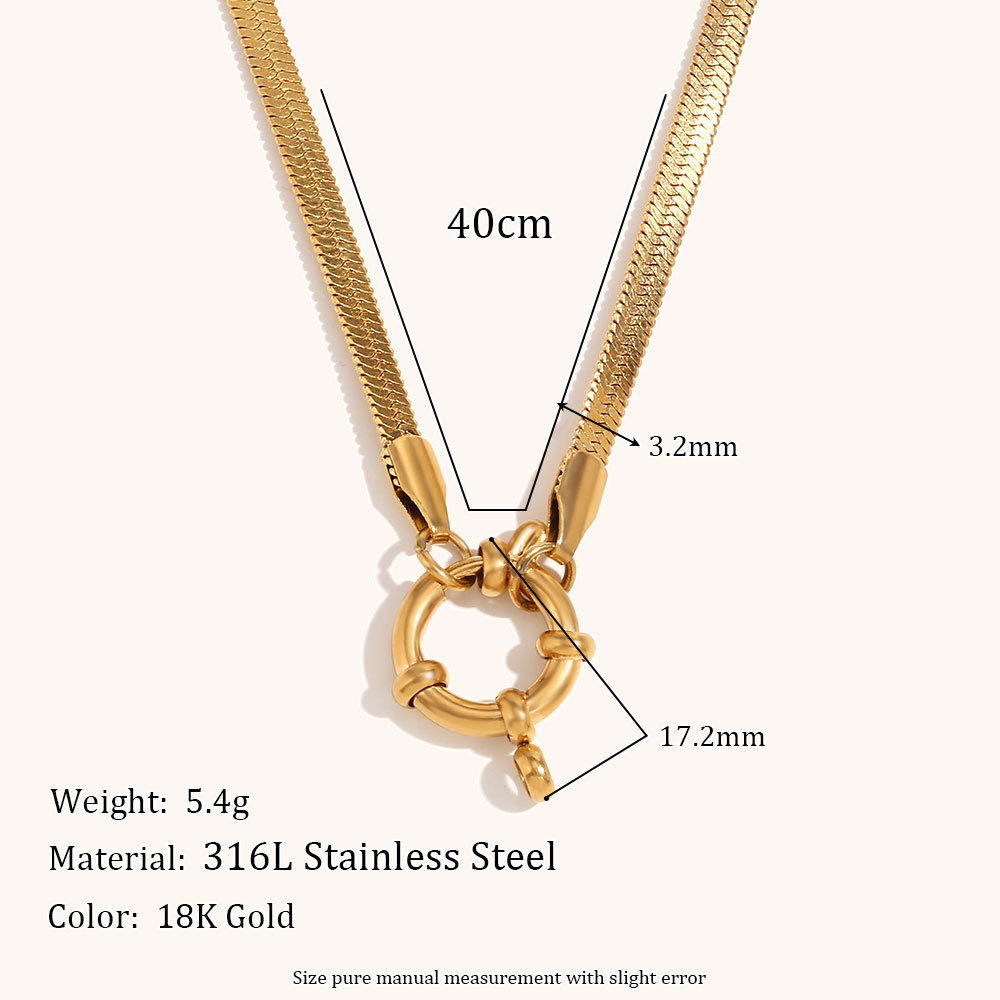 316L Stainless Steel  18K Gold Plated Simple Style Geometric Necklace display picture 2