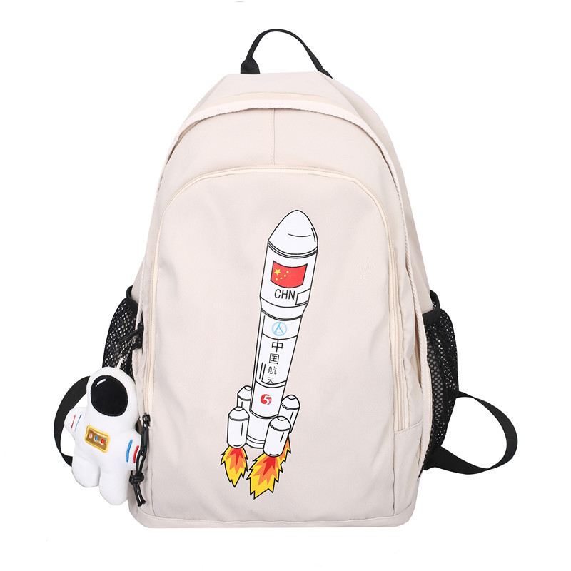 2021 new pattern Korean Edition knapsack Trend rocket pattern Middle and high school college student schoolbag leisure time Backpack