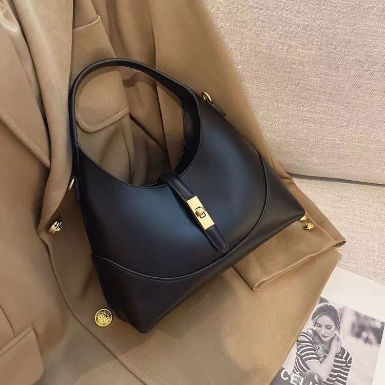 701g Weight Synthetic Leather Lining Material Zipper, Lock clasp Closure Type Single Shoulder Strap Strap Type Shoulder Bag Bags Type Casual, Daily, Shopping Occasion Pu Leather Material Splicing, Solid Color Pattern All Seasons Season Women's Gender Classic Style Style Dumpling Shape Shape Women's Pu Leather Splicing Solid Color Classic Style Dumpling Shape Zipper Lock Clasp Shoulder Bag 2