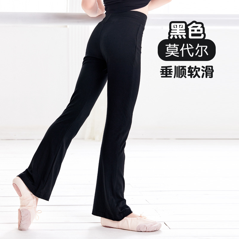 Pantalones para niñas, verano nuevo estilo, estilo occidental, pantalones negros casuales para niños, pantalones microacampanados modales para niños medianos y grandes image 8