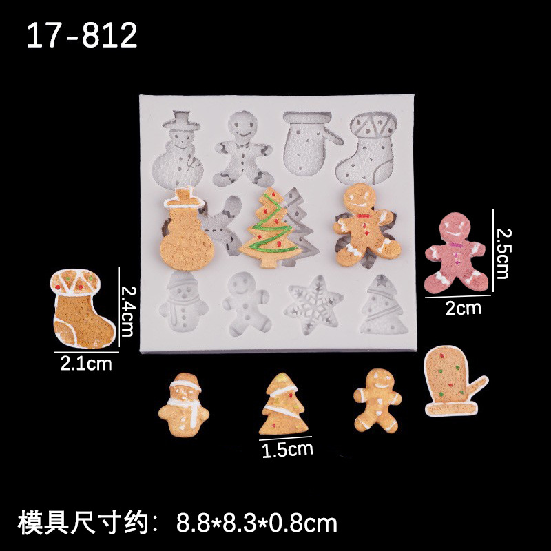 DIY epoxi Navidad árbol de Navidad galleta calcetines modelado molde de silicona fondant molde de decoración de chocolate hecho a mano